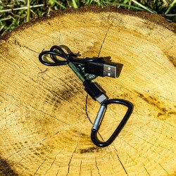Powerbank 5000 mAh Wild Trekz z panelem solarnym – turystyczny, z karabińczykiem i kablem USB