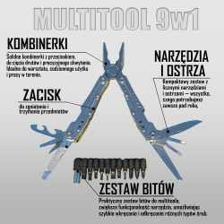 Multitool 9w1 – Kompaktowe Narzędzie z 9 Funkcjami